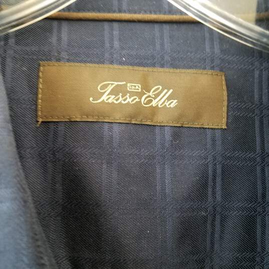 Tasso Elba 100% Cotton Men's Navy Blue LS Button Shirt Size Large image number 2