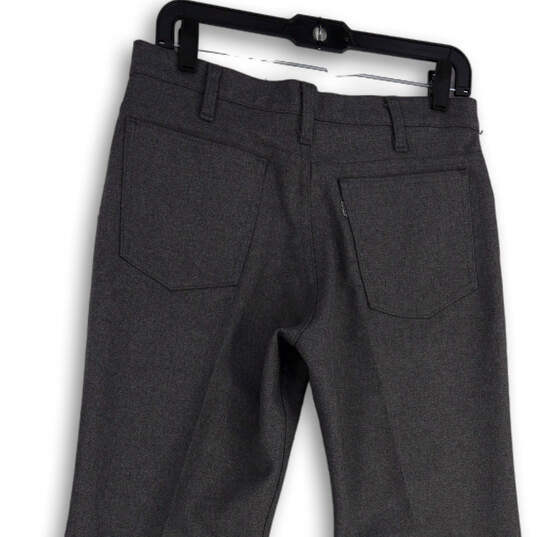 Womens Gray Classic Flat Front Pockets Straight Leg Chino Pants 31/34 image number 4