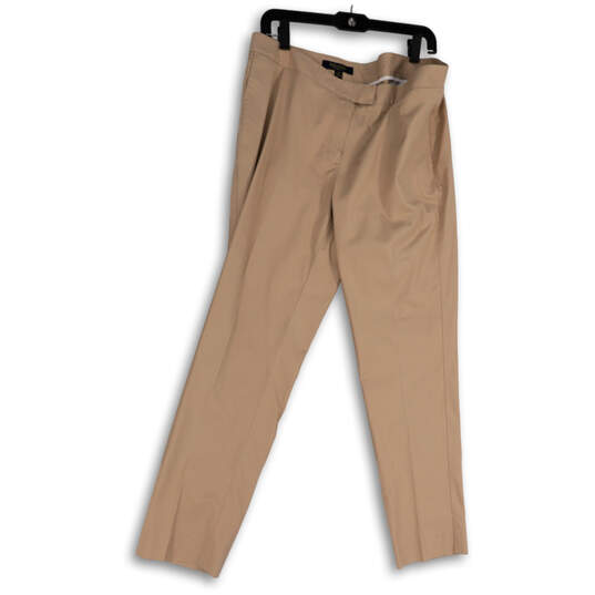 Womens Brown Flat Front Pockets Regular Fit Straight Leg Ankle Pants Sz 12 image number 1