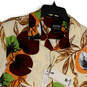 NWT Mens Multicolor Floral Collared Short Sleeve Button-Up Shirt Size Large image number 2