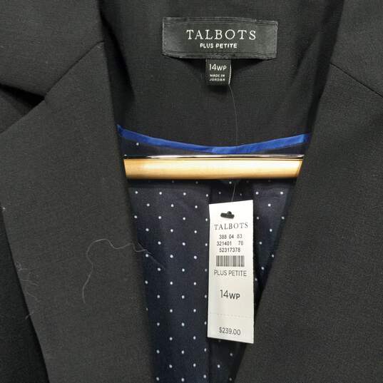 Women's Talbots Black 2-Button Blazer Size 14WP NWT image number 2
