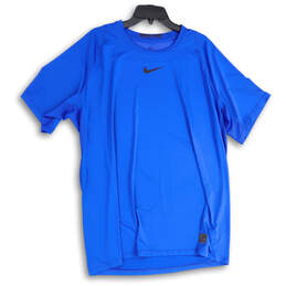 Mens Blue Pro Short Sleeve Crew Neck Dri-Fit Pullover T-Shirt Size XXL