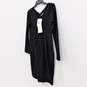 'S Max Mara' Black Wool Bend V-Neck Long Sleeve Knee Length Women's Dress Size M NWT with COA image number 2