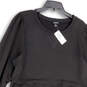 NWT Womens Black Round Neck Long Sleeve Knee Length Fit and Flare Dress 1 image number 3