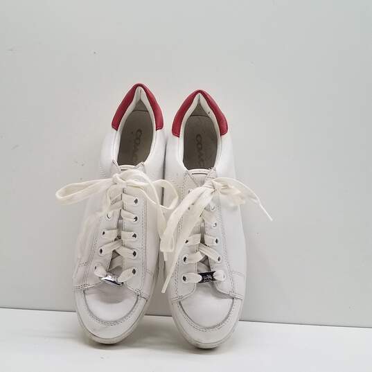 Coach Porter Leather Sneakers White Women's Size 8B image number 6