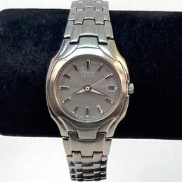 Designer CITIZEN Eco-Drive E011-S049601 Analog Dial Chronograph Wristwatch