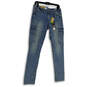 NWT Womens Blue Medium Wash Mid Waist Straight Hip Skinny Leg Jeans Size 8 image number 1