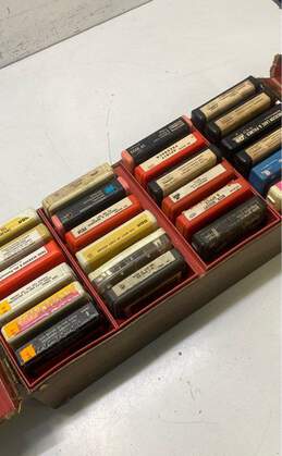 Lot of Assorted 8-Track Cassettes with Case