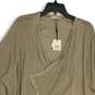NWT Womens Brown Knitted Long Sleeve Open Front Cardigan Sweater Size 2X image number 3