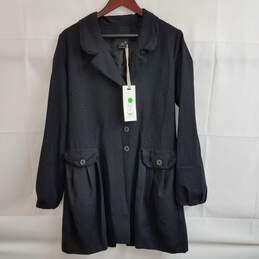 Crea women's black mid length jacket w stitching detail nwt UK 8 / US 4