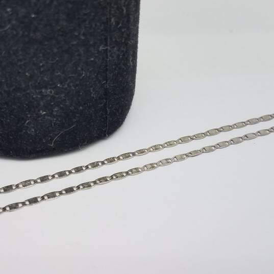 10k White Gold 2mm Valentino Chain Necklace 1.8g image number 2
