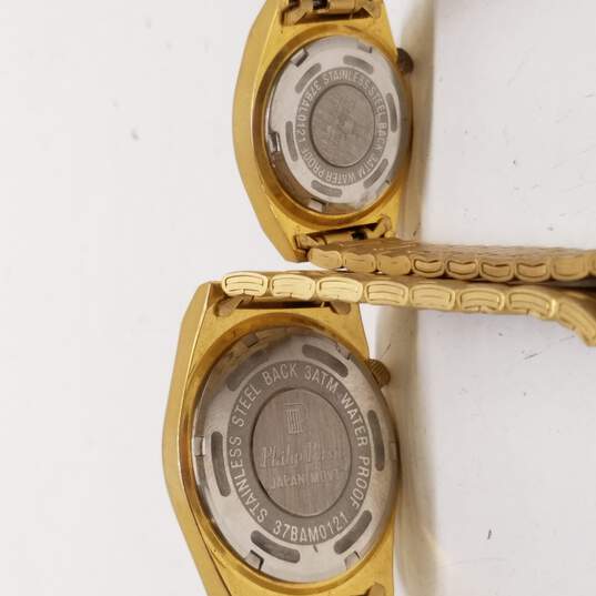 Philip Persio His & Hers Gold Tone Watch Bundle 2 Pcs image number 4