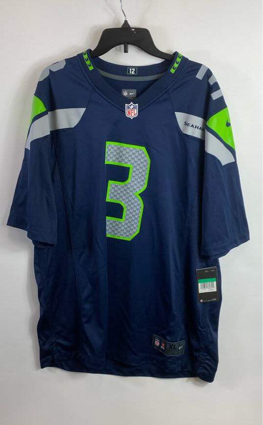 Nike NFL Seahawks Navy Jersey 3 Wilson - Size X Large image number 1