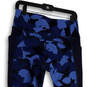 Womens Blue Printed Flat Front Elastic Waist Pull-On Ankle Leggings Size MT image number 4