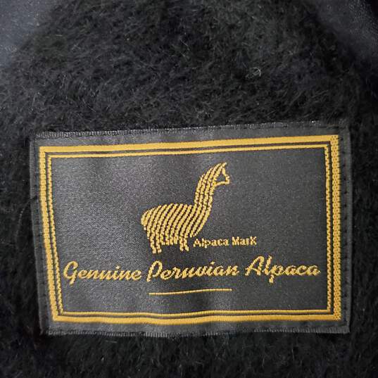 Genuine Peruvian Alpaca WM's Black Trench Coat Size SM image number 3