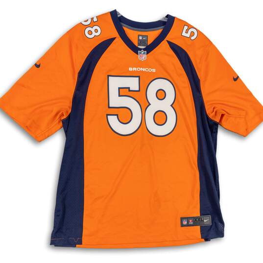 Mens Orange #58 Denver Broncos Von Miller Football NFL Jersey Size XXL image number 4