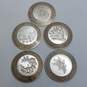 Franklin Mint Alphabet Sterling Silver Miniature Plates Q, R, S, T, U 52.9g image number 8