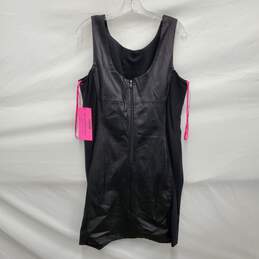 NWT Betsey Johnson WM's Black Faux Leather Cocktail Dress Size 14 alternative image
