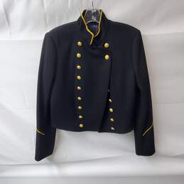 Ralph Lauren Polo Black Wool Double Breasted Military Blazer Jacket Size 6