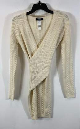 Hera Ivory Sweater Wrap Midi Dress - Size Small NWT
