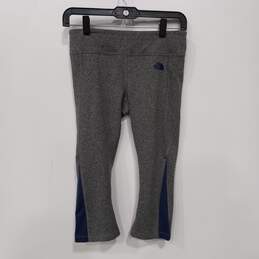 The North Face Women's Flare Bottom Grey With Blue Mesh Leggings Size S