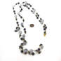 Designer Joan Rivers Gold-Tone White Black Linked Beaded Necklace image number 2