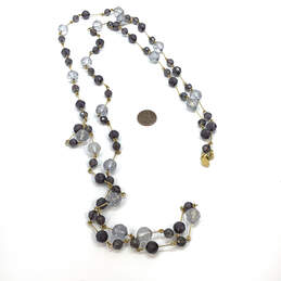 Designer Joan Rivers Gold-Tone White Black Linked Beaded Necklace alternative image