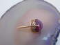 Romantic 10k Yellow Gold Round Ruby Scrolled Pin 1.4g image number 4