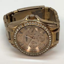 Designer Fossil ES-2811 Gold Stainless Steel Round Dial Analog Wristwatch alternative image