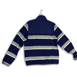 Mens Blue White Striped Mock Neck Long Sleeve Pullover Sweater Size Medium alternative image