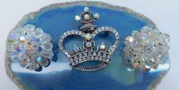 VNTG Silver Tone Mid Century Aurora Borealis Jewelry