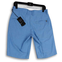 NWT Mens Blue Striped Flat Front Slash Pocket Chino Shorts Size 30 alternative image