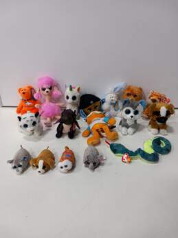Bundle of 17 Ty Assorted Size Stuffed Plush Animals