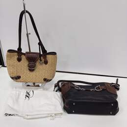 Buy the Vintage Dooney & Bourke All-Weather Leather Speedy Handbag Satchel  in Bone White/British Tan