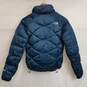 The North Face metallic blue cropped puffer jacket women's XS image number 1