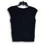 Ann Taylor Womens Black Round Neck Cap Sleeve Pullover T-Shirt Size Small image number 2