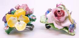 Vintage Colorful Porcelain Floral Brooches 38.3g