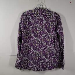Womens Stretch Wrinkle Resistant Floral Long Sleeve Button-Up Shirt Size Large alternative image