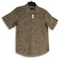 NWT Mens Brown Floral Spread Collar Short Sleeve Button-Up Shirt Size S image number 1