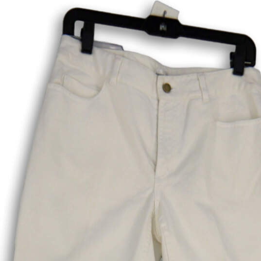Womens White Denim Light Wash Stretch Pockets Stretch Cropped Jeans Size 6 image number 3