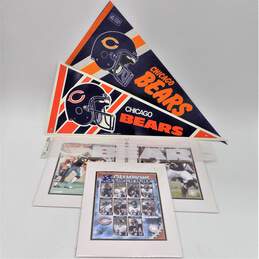 Vintage Chicago Bears NFL Pennant Flags W/ Photo Prints