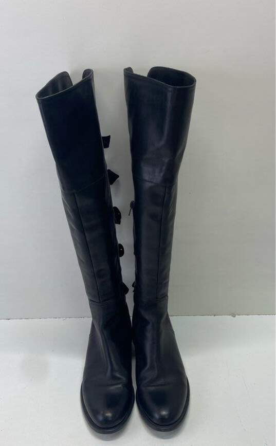 Sesto Meucci Leather Bow Back Boots Black 8 image number 5