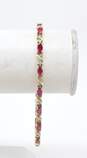 10K Yellow Gold Marquise Ruby And Diamond Accent Tennis Bracelet 6.6g image number 1