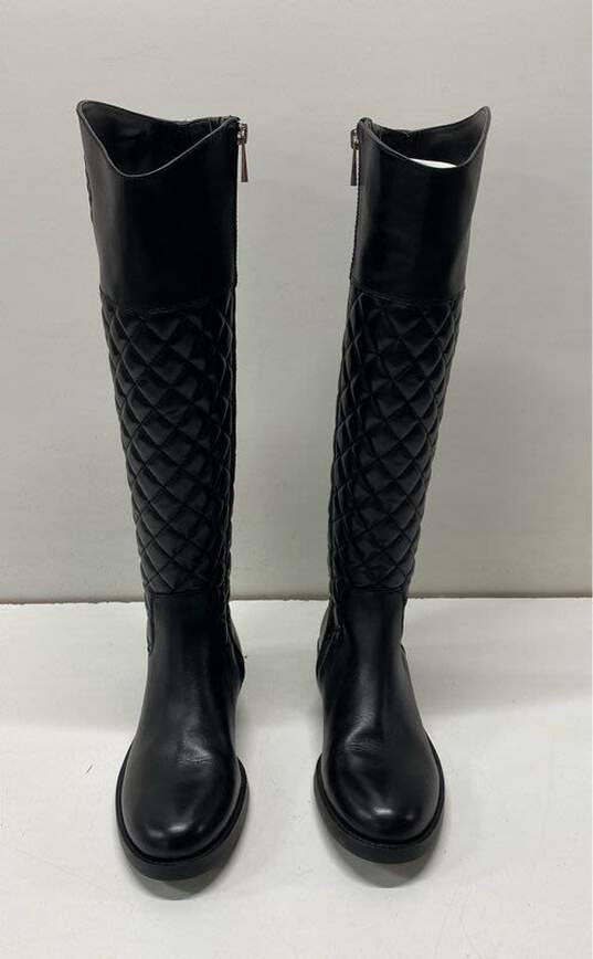 Vince Camuto Quilted Leather Faya Riding Boots Black 7 image number 2