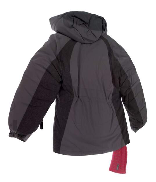 NWT Girls Gray Hooded Long Sleeve Zipped Pockets Puffer Hat Jacket Size 14/16 image number 6