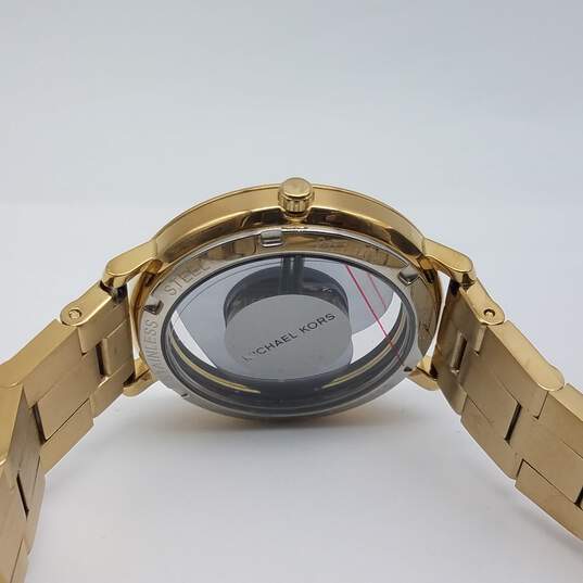 Michael Kors 37mm Gold Tone Case Clear Heart Dial Unisex Stainless Steel Quartz Watch image number 3