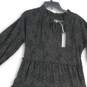 NWT Womens Black Long Sleeve Round Neck Maxi A-Line Dress Size 0 image number 3