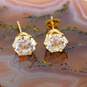 14K Yellow Gold Cubic Zirconia Statement Post Earrings 2.2g image number 1