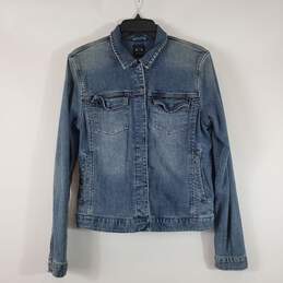 Armani Exchange Women Blue Button Front Jean Jacket L