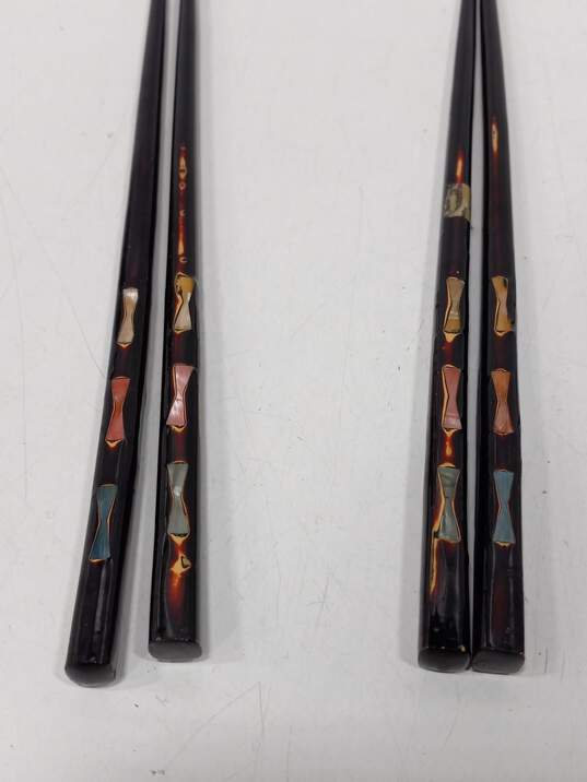 Vintage Handmade Chopstick Set in Case image number 4
